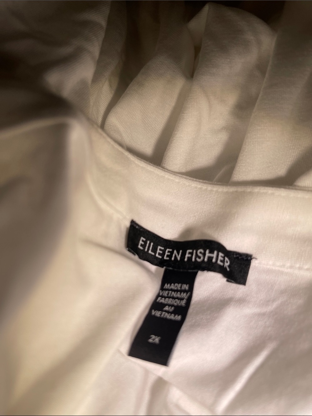Eileen fisher women’s White fine jersey band collar blouse size 2X - Picture 9 of 10